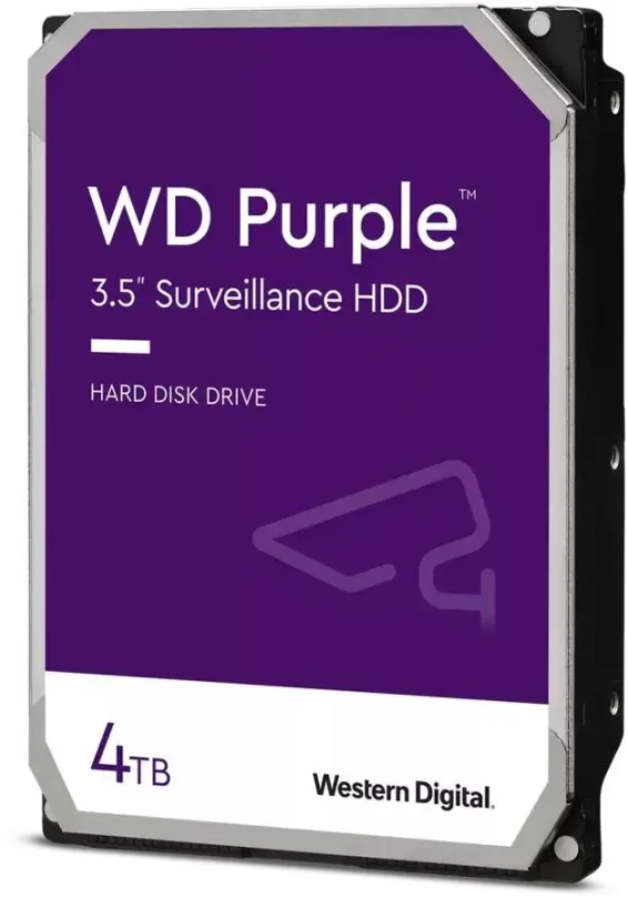 Pevný disk WD Purple 4TB, 3.5", SATA III, maximálna rýchlosť prenosu 180 MB/s, cache