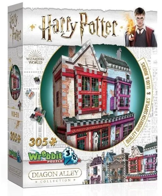 3D puzzle Wrebbit 3D puzzle Harry Potter: Prvotriedne potreby pre metlobal a Slug & Jiggers Apothecary 305 dielikov