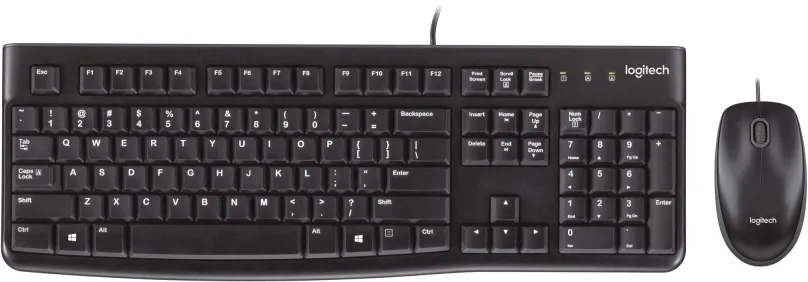 Set klávesnice a myši Logitech Desktop MK120 - RU, drôtový, ruská kancelárska klávesnica,