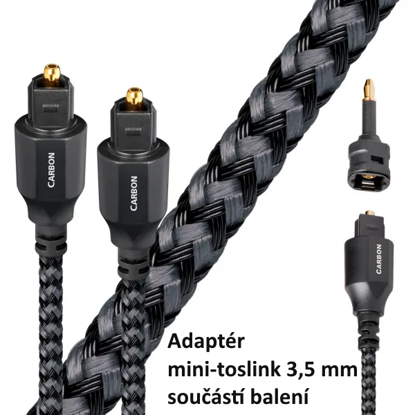 Audioquest Carbon Optilink 5,0 m - optický kábel Toslink (+ 3,5 mm mini adaptér)
