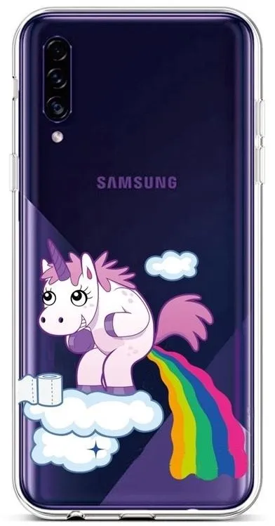 Kryt na mobil TopQ Samsung A30s silikón Rainbow Disaster 45267