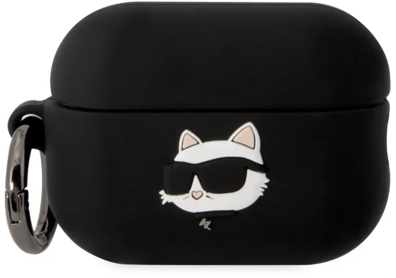 Puzdro na slúchadlá Karl Lagerfeld 3D Logo NFT Choupette Head Silikónové Puzdro pre Airpods Pro 2 Black