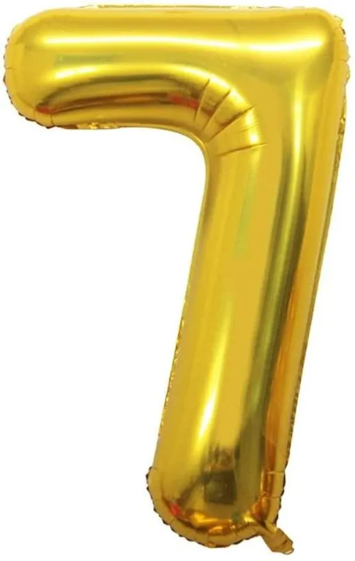 Balóniky Atomia fóliový balón narodeninové číslo 7, zlatý 82 cm