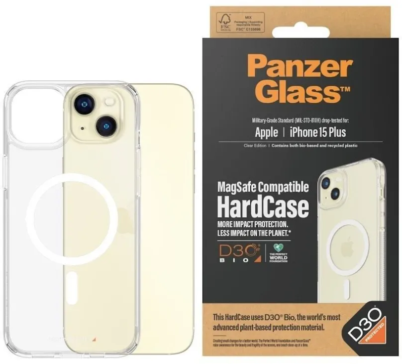 Kryt na mobil PanzerGlass HardCase MagSafe Apple iPhone 15 Plus s ochrannou vrstvou D3O