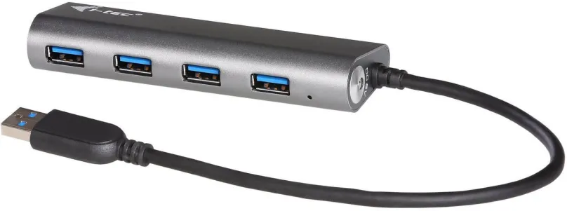 USB Hub I-TEC USB 3.0 Metal HUB 4 Port, pripojenie pomocou USB 3.2 Gen 1 (USB 3.0), USB-A