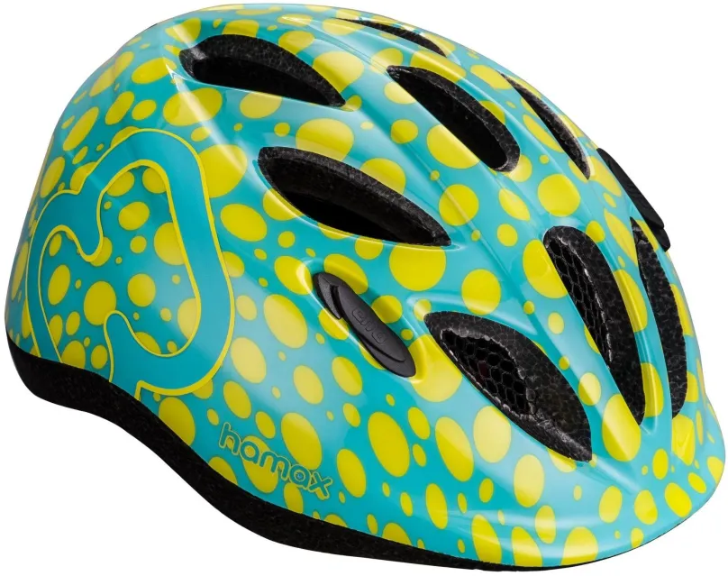 Helma na bicykel Hamax Skydive cyklo zelenožltá / žlté pásiky 50-55 cm