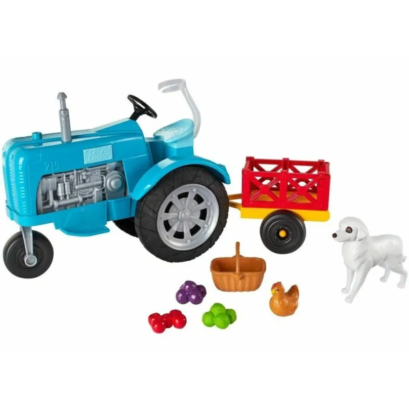 Barbie Herný set Farma modrý traktor, Mattel GFF49