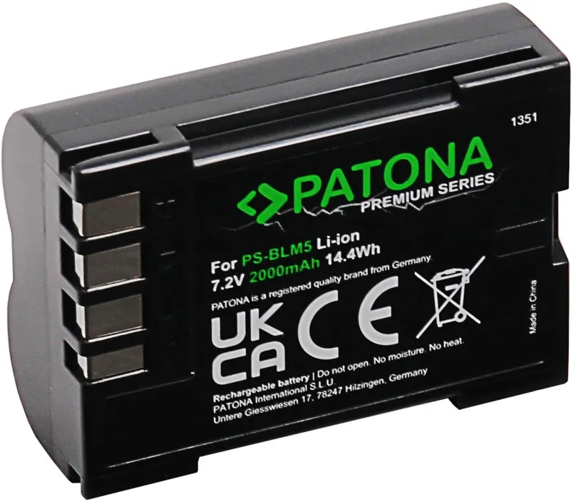 Batéria pre fotoaparát PATONA pre Olympus BLM1/BLM5 2000mAh Li-Ion 7,2V Premium