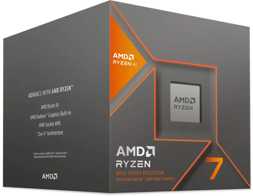 Procesor AMD Ryzen 7 8700G, 8 jadrový, 16 vlákien, 4,2 GHz (TDP 65W), Boost 5,1 GHz, 24MB