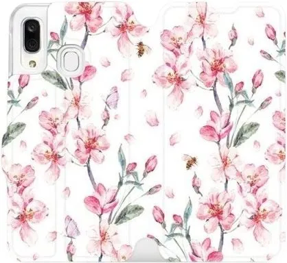 Kryt na mobil Flipové púzdro na mobil Samsung Galaxy A40 - M124S Ružové kvety