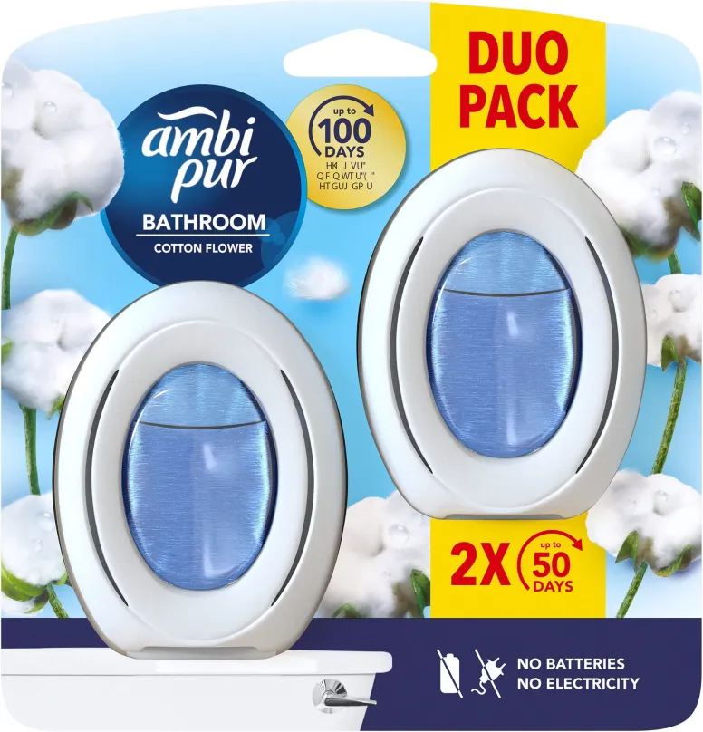 Osviežovač vzduchu AMBI PUR Bathroom Cotton Fresh 2x 7,5 ml