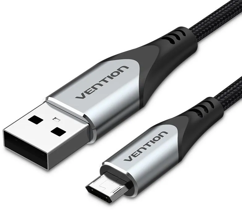 Dátový kábel Vention Reversible USB 2.0 do Micro USB Cable 3m Gray Aluminum Alloy Type