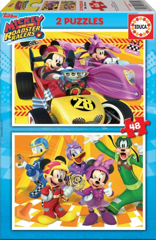 Puzzle Educa Puzzle Mickey a pretekári 2x48 dielikov