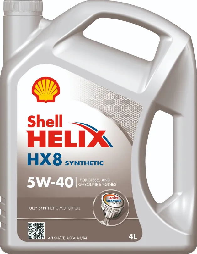 Motorový olej SHELL HELIX HX8 Synthetic 5W-40 4l, 5W-40, syntetický, longlife, API CF, SK
