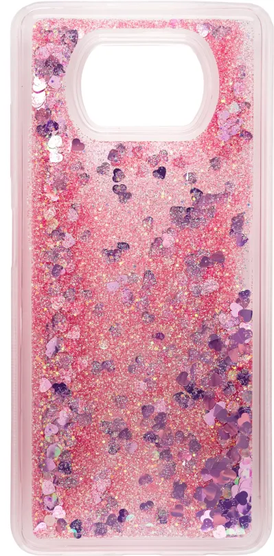 Kryt na mobil iWill Glitter Liquid Heart Case pre POCO X3 Pro Pink