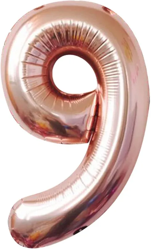 Balóniky Atomia fóliový balón narodeninové číslo 9, ružovo zlatý 82 cm