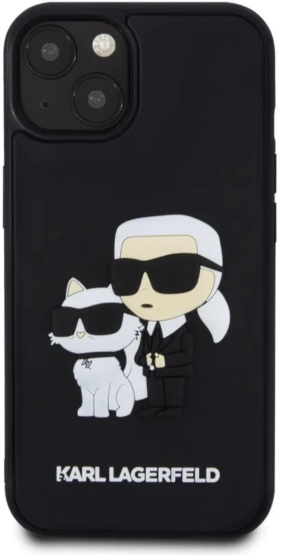 Kryt pre mobil Karl Lagerfeld 3D Rubber Karl and Choupette Zadný Kryt pre iPhone 13 Black