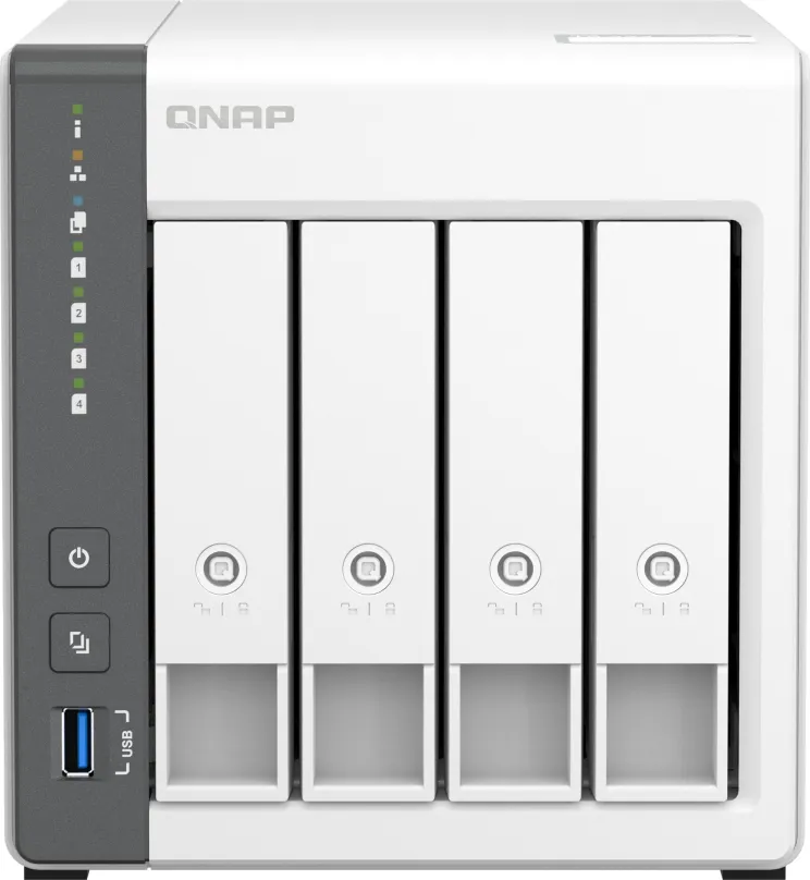 NAS QNAP TS-433-4G, externý box pre 4x 2,5" a 3,5", SSD + HDD, CPU ARM 2 GHz, 4