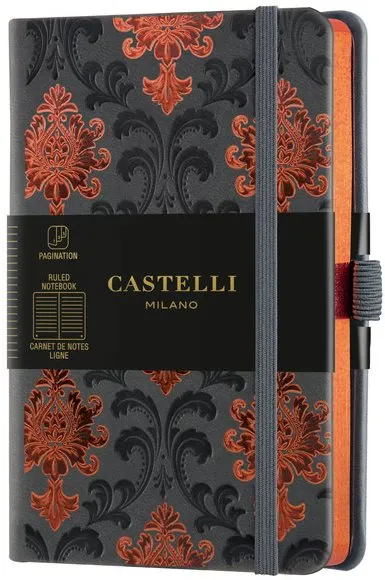 Zápisník CASTELLI MILANO Copper&Gold Baroque, veľkosť S Orange