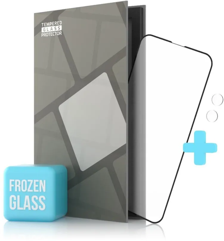 Ochranné sklo Tempered Glass Protector matné pre iPhone 13 mini, čierne + sklo na kameru (Case Friendly)