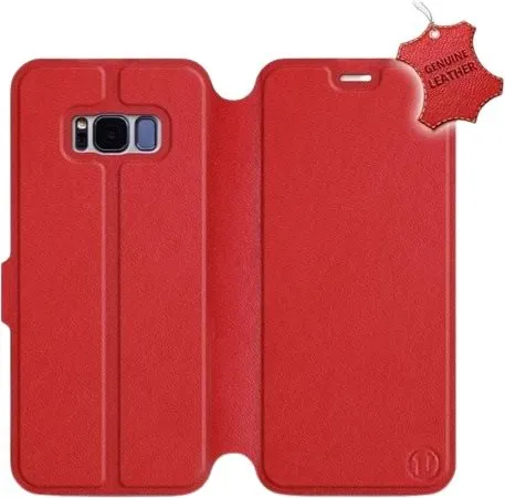 Kryt na mobil Flip puzdro na mobil Samsung Galaxy S8 - Červené - kožené - Red Leather