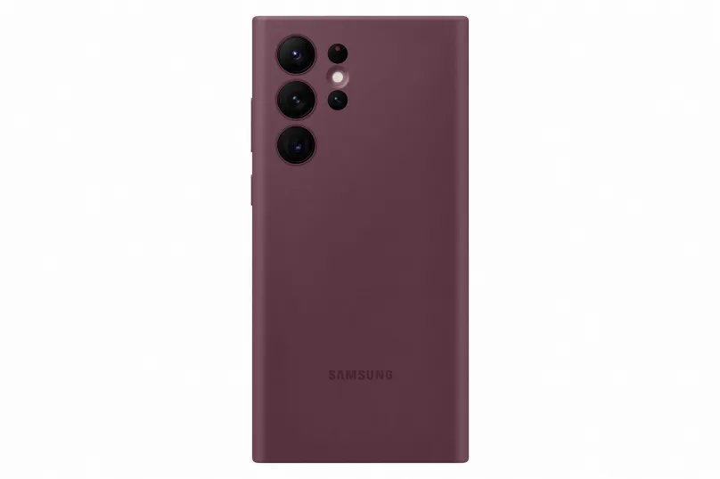Kryt na mobil Samsung Galaxy S22 Ultra 5G Silikónový zadný kryt vínový
