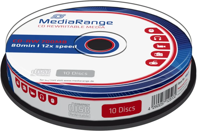 Médiá MEDIARANGE CD-RW 700MB 12x spindl 10ks