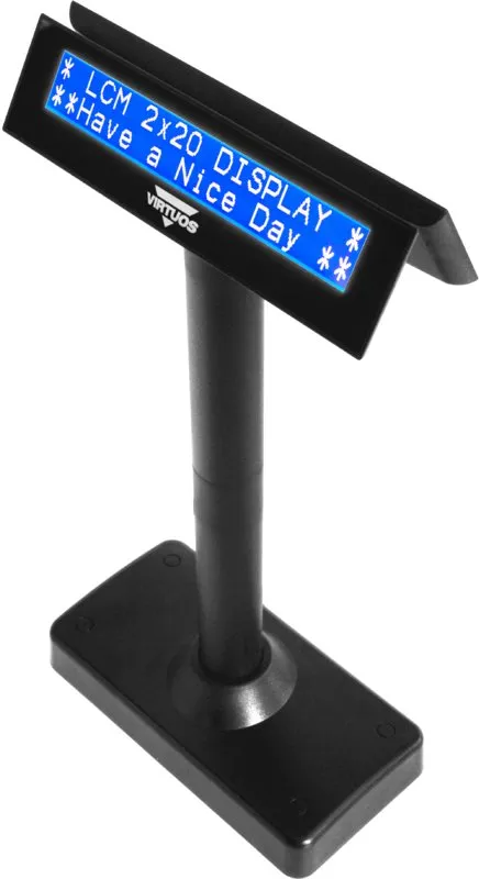 Zákaznícky displej Virtuos LCD FL-730MB 2x20, serial, čierny