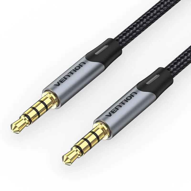 Audio kábel Vention TRRS 3.5mm Male to Male Aux Cable 0.5m Gray