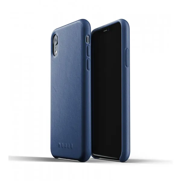 MUJJO Full Leather Case pre iPhone XR - modrý