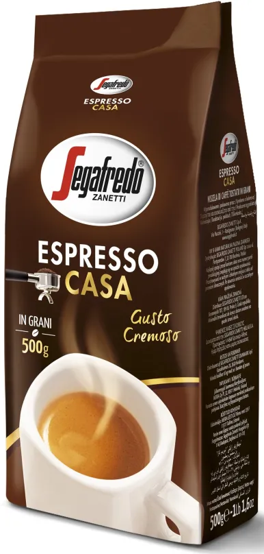 Káva SEGAFREDO ESPRESSO CASA zrnková 500g, zrnková, zmes kávových odrôd,