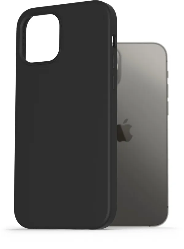 Kryt na mobil AlzaGuard Premium Liquid Silicone Case pre iPhone 12/12 Pre čiernych