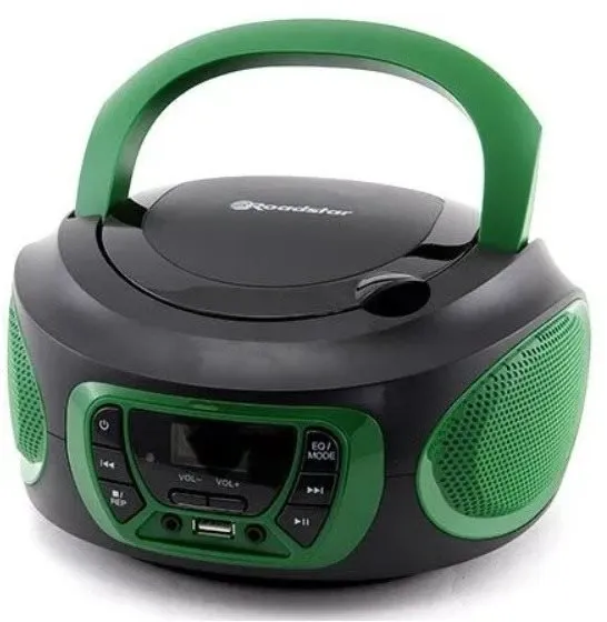 Rádio Roadstar CDR-365U/Green, rádiomagnetofón, prenosné, FM tuner, podpora MP3, výkon 2 W