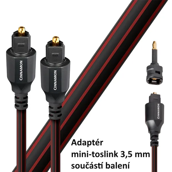 Audioquest Cinnamon Optilink 8,0 m - optický kábel Toslink (+ 3,5 mm mini adaptér)