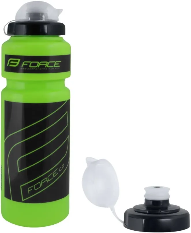 Fľaša na pitie Force "F" 0,75 l, zelená / čierna potlač