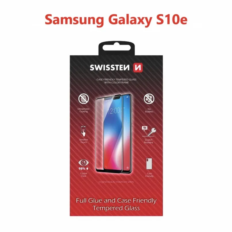 Ochranné sklo Swissten Case Friendly pre Samsung Galaxy S10e čierne