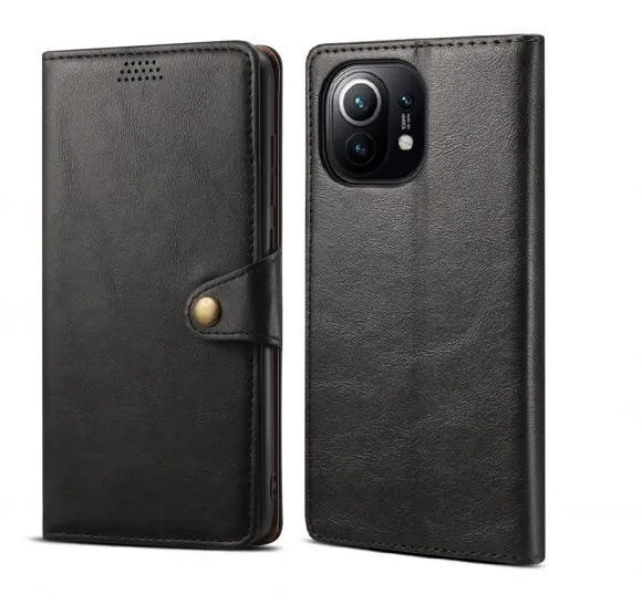 Puzdro na mobil Lenuo Leather pre Xiaomi Mi 11, čierne