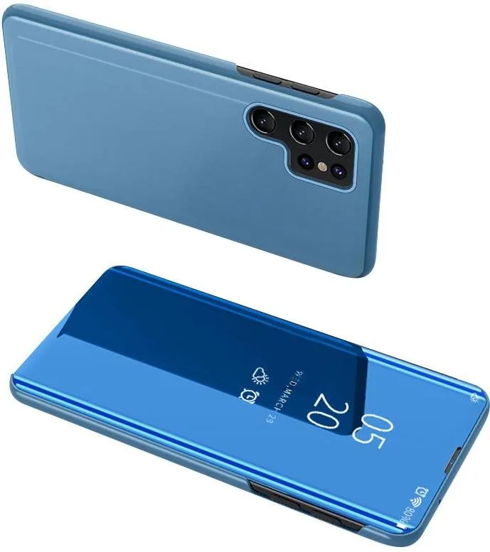 Puzdro na mobil MG Clear View knižkové puzdro pre Samsung Galaxy S23 Ultra, modré