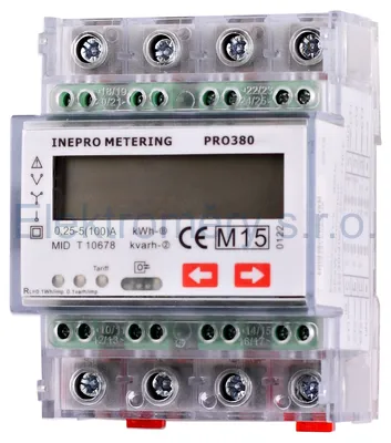 Elektromer PRO380-Mod 0,25-100A ModBus MID, trojfázový, jedno-dvojsadzbový elektromer na lištu DIN