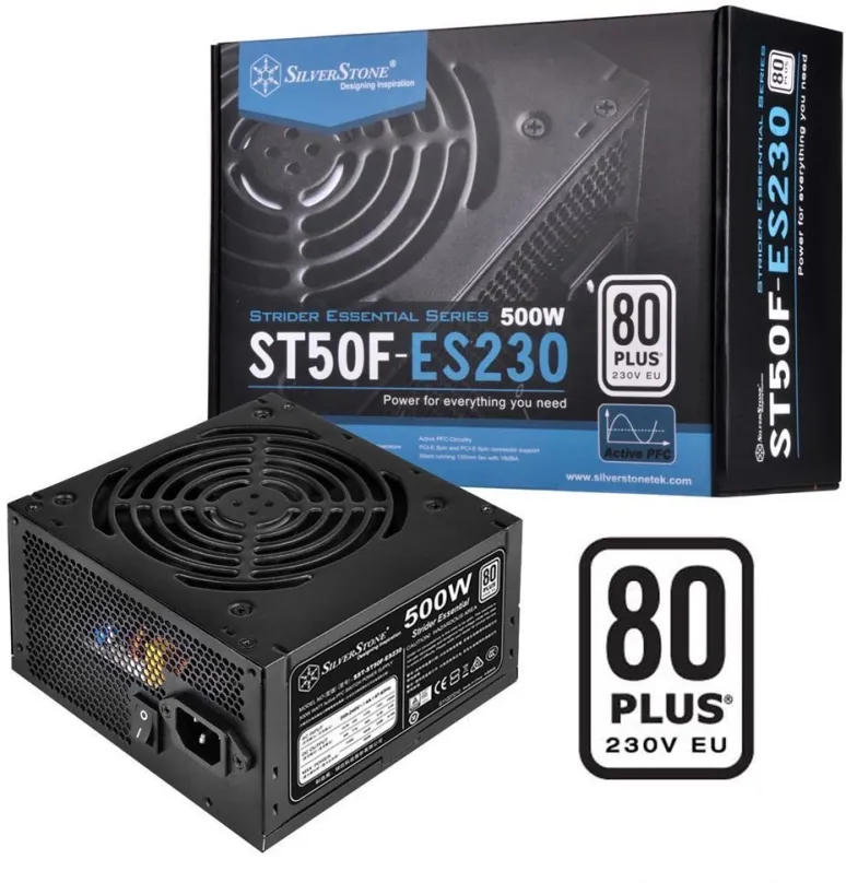 Počítačový zdroj SilverStone Strider Essential 80 Plus ST50F-ES230 500 W, 500 W, ATX, 80 P