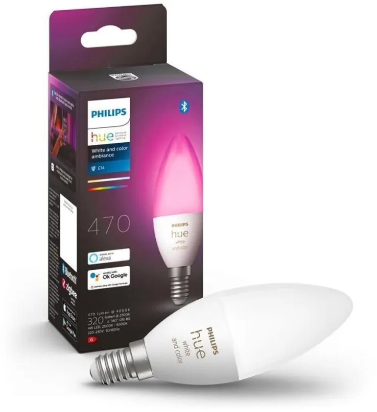 LED žiarovka Philips Hue White and Color Ambiance 4W E14