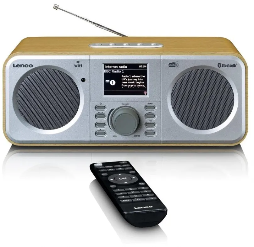 Rádio Lenco DIR-141WD, internetové, kuchynské a prenosné, DAB+, FM a RDS tuner s 250 predv