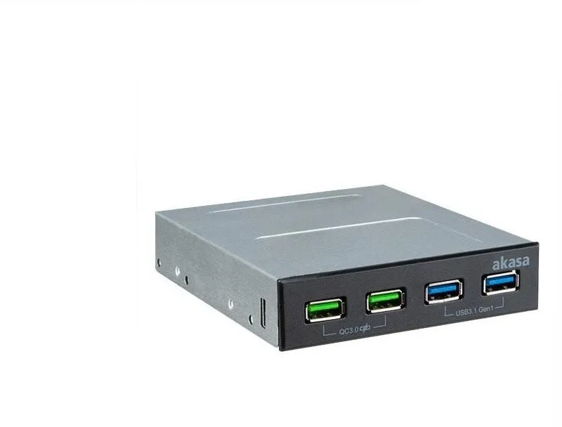 Predný panel Akasa 4 Port USB panel s dual Quick Charge 3.0 a dual USB 3.1 Gen 1 porty / AK-ICR-34