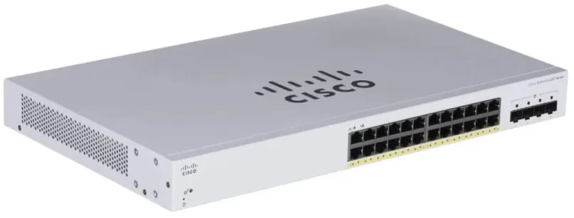 Switch CISCO CBS220 Smart 24-port GE, PoE, 4x1G SFP, do čajky, 24x RJ-45, 4x SFP, Auto-MDI