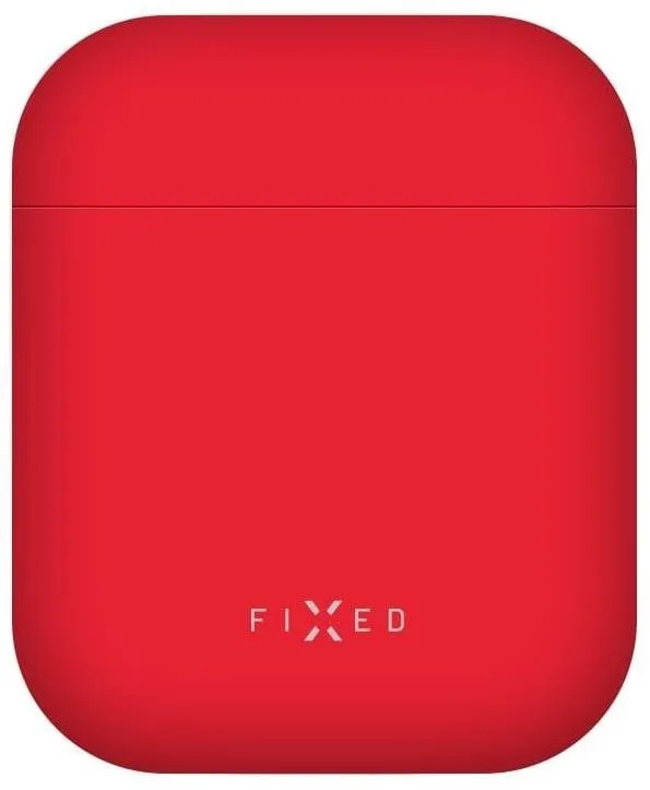 Puzdro na slúchadlá FIXED Silky pre Apple Airpods červené