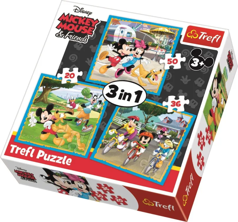 Puzzle Trefl Puzzle Mickey Mouse a priatelia 3v1 (20,36,50 dielikov)