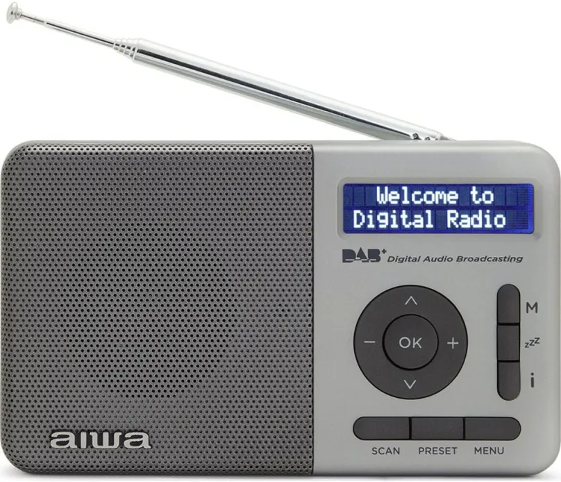 Rádio AIWA RD-40DAB/SL, klasické, prenosné, DAB+, FM a RDS tuner so 100 predvoľbami, výkon