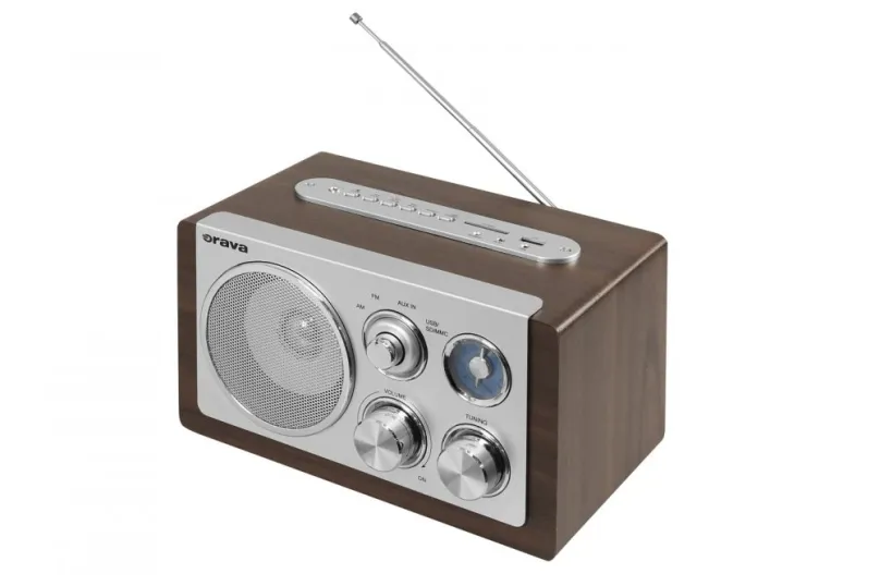 Rádio Orava RR-29A, klasické, prenosné, AM a FM tuner, podpora MP3 a WMA, výkon 3,5 W, vst
