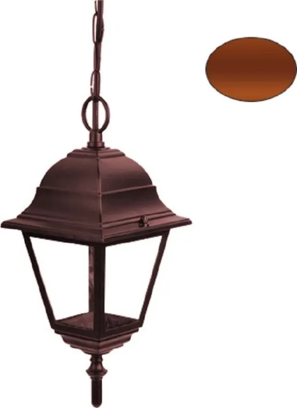 Záhradné osvetlenie Vonkajší závesný lampáš HI6045R max. 60W/E27/IP45, hnedý