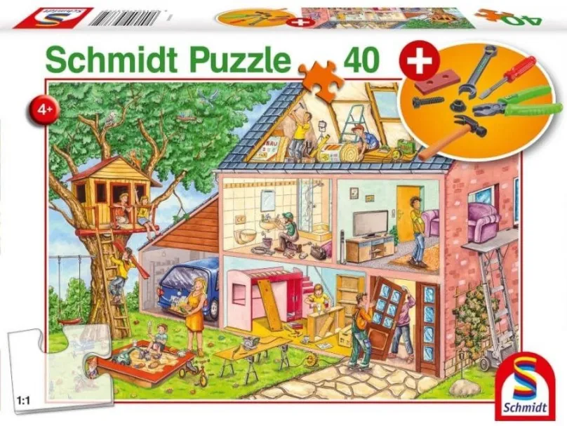 Puzzle Puzzle Pracovití remeselníci 40 dielikov + detské náradie